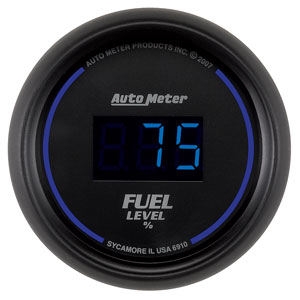 Autometer Digital Series 2 1/16" Fuel Level Gauge - Black w/Blue Display