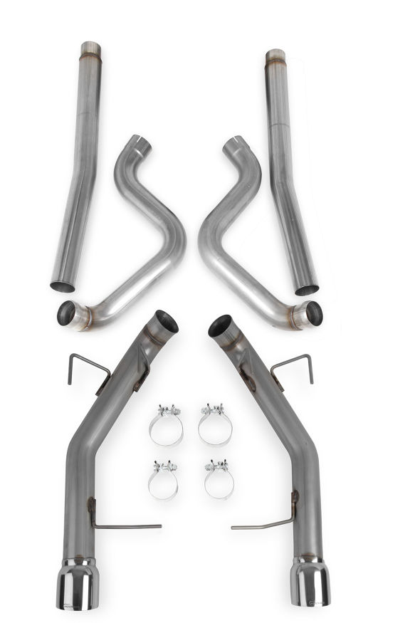 2011-2014 Ford Mustang V6 Hooker Headers Blackheart 304SS 2.5" Cat-Back Kit without Mufflers