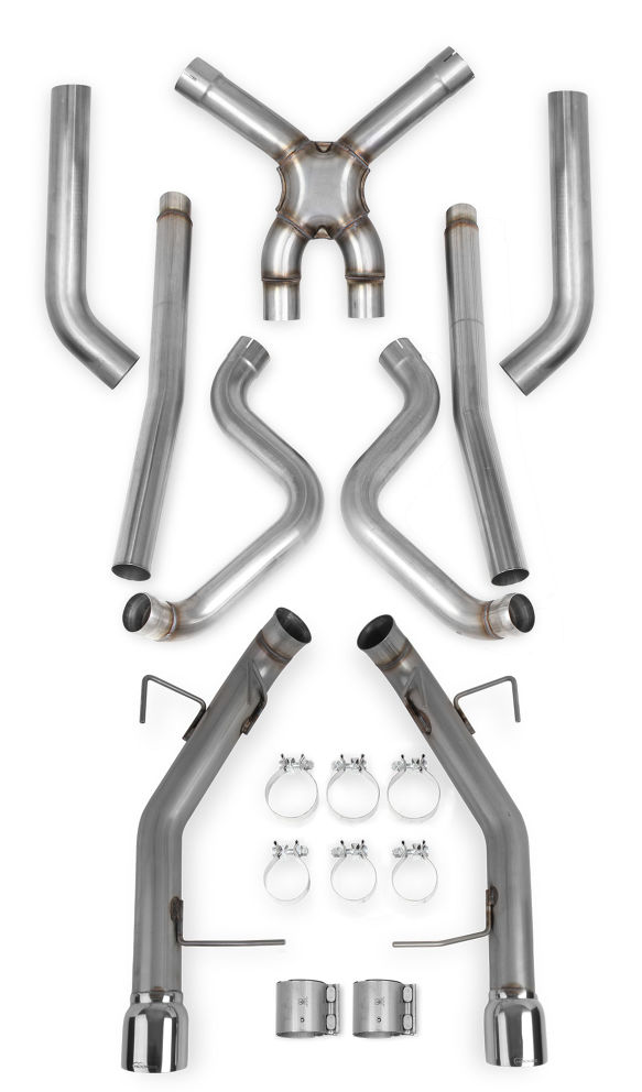 2011-2014 Ford Mustang 3.6L V6 Hooker Blackheart Header Race Exhaust System w/X-Pipe & No Mufflers