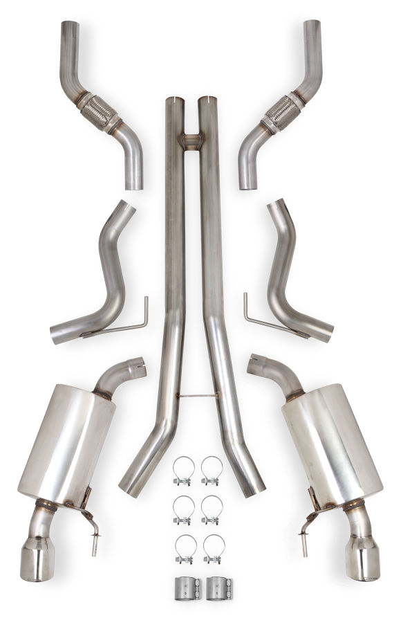2015+ Ford Mustang 3.7L V6 Hooker Blackheart 304 Stainless 2.5" Race Exhaust System - With Mufflers
