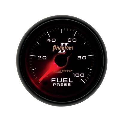 Autometer Phantom II Fuel Pressure 0-100 psi Gauge