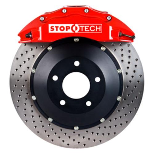 2005-2010 Ford Mustang GT S197 Stoptech Front Big Brake Kit w/Red ST-60 Calipers & 2pc Drilled 380x32mm Rotors