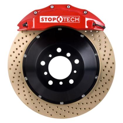 2005-2010 Ford Mustang GT S197 Stoptech Front Big Brake Kit w/Red ST-60 Calipers & 2pc Zinc Drilled 380x32mm Rotors