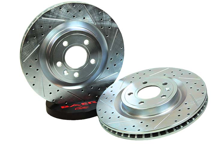 2015+ Ford Mustang Baer Drilled & Slotted Sport Rotors - Front