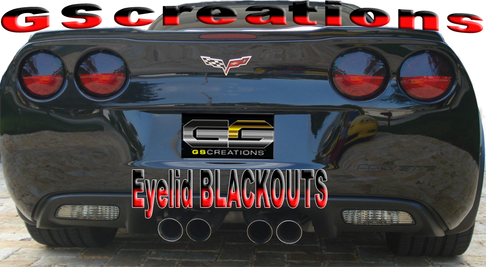 2005+ C6 Corvette GSCreations Rear Tail Light Eyelid Blackout Kit Smoked Lens