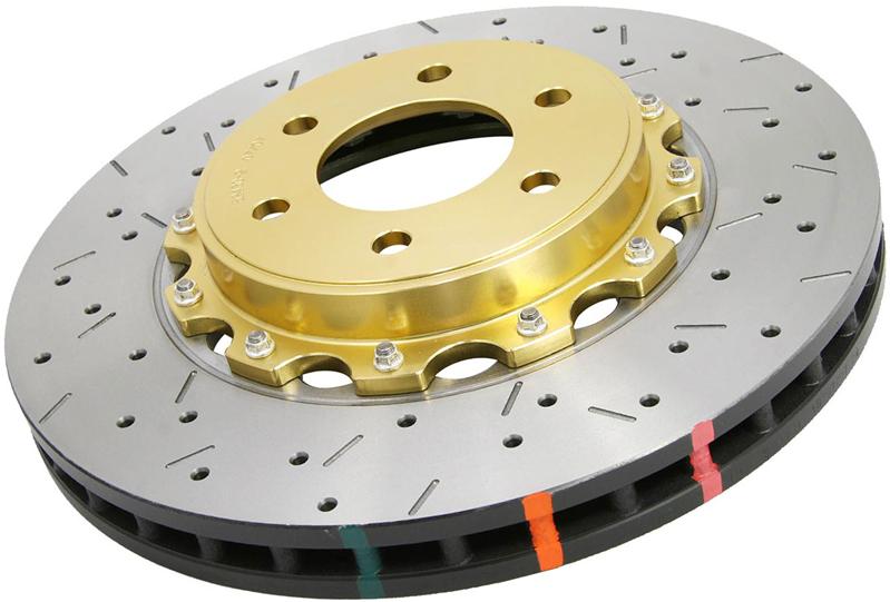 2005-2006 Pontiac GTO DBA 5000 Series Cross Drilled & Slotted UniDirectional Brake Rotors - Front w/Gold Hat