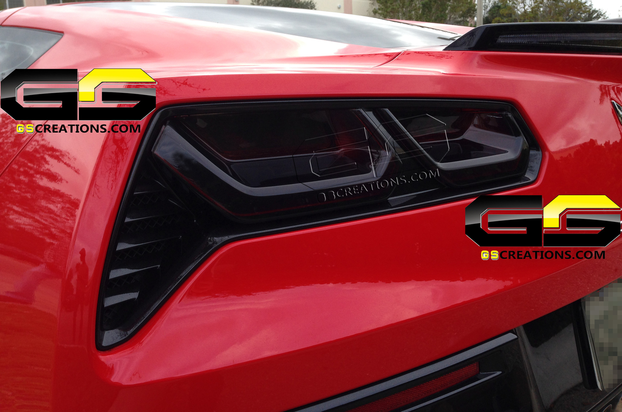 2014+ C7 Corvette GSCreations Rear Tail Light Blackout Lens Kit - Smoked Covers