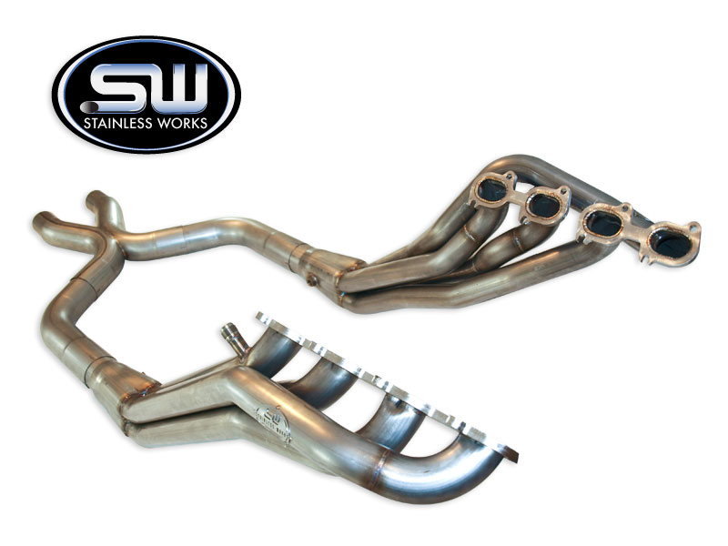 2011+ Ford Mustang Shelby GT500 Stainless Works Headers with Offroad Leads and Xpipe