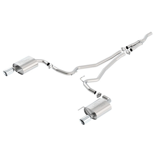 2015+ Ford Mustang 2.3L Ecoboost Ford Racing Touring Catback Exhaust System w/Chrome Tips