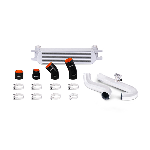 2015+ Ford Mustang 2.3L I4 Mishimoto Performance Intercooler Kit - Silver Intercooler w/Polished Pipes