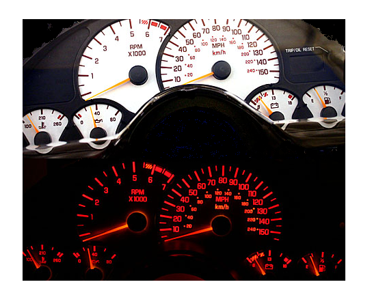 99-02 Trans Am Gauge Overlays (White or Silver)