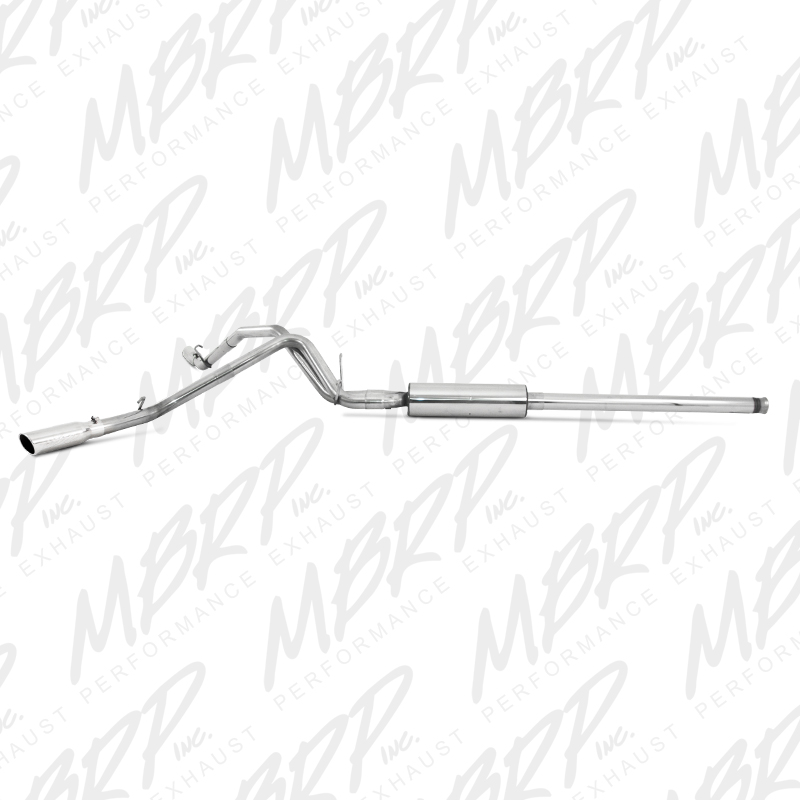 2014-2018 Chevy/GMC 1500 MBRP Performance T409 Stainless Catback Exhaust Kit w/Dual Split Side Exit Tips - One-Piece Driveshaft