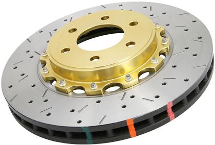 2005-2013 C6 Corvette w/Z51 Package DBA 4000 Series 2-Piece Cross Drilled & Slotted Uni Directional Rotor - Front w/Gold Hats
